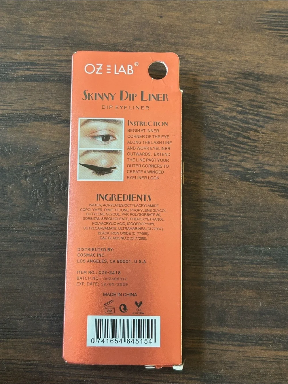OZELAB Skinny Dip Liner Matte Black Waterproof Eyeliner